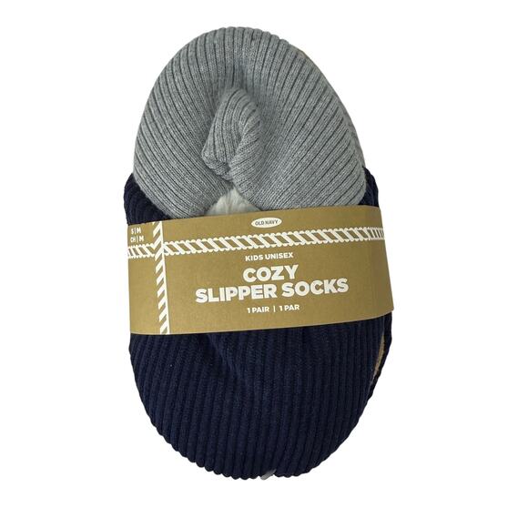 Old Navy Blue Corduroy Cozy Slipper Socks Unisex Small - Picture 1 of 2